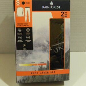 Rainforest Base Layer Set Black Men's Sz Small "Warmer" NIB